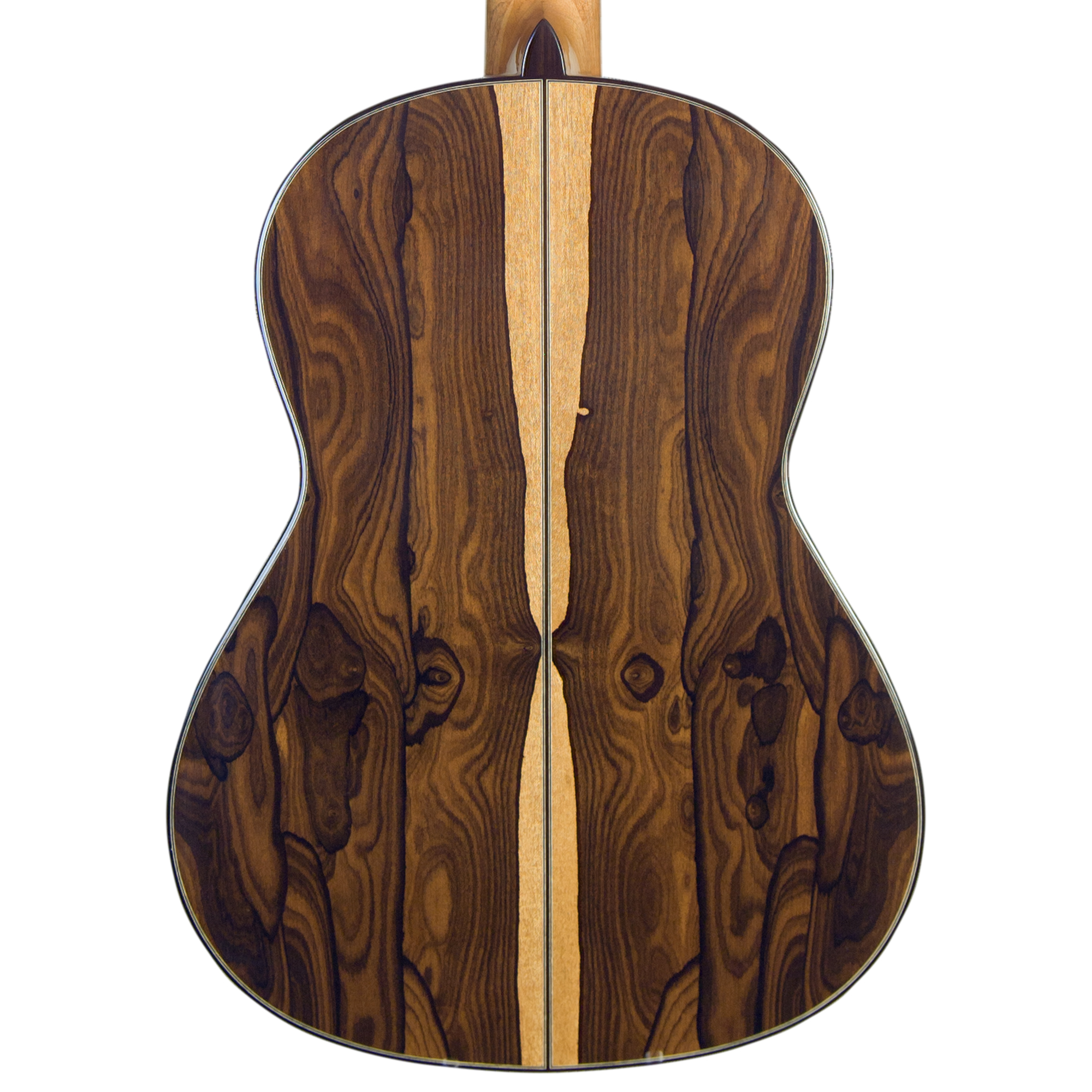 Kremona 100th Year Anniversary Cedar luthier-built classical guitar - back close-up - solid ziricote wood